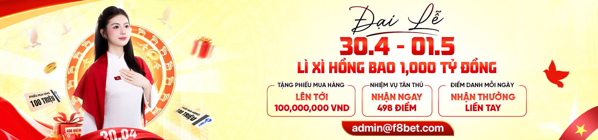 f8bet nhiệt liệt chào mừng ngày giải phóng miền nam